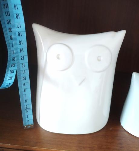 Dekorativní sovičky šedá a bílá, 