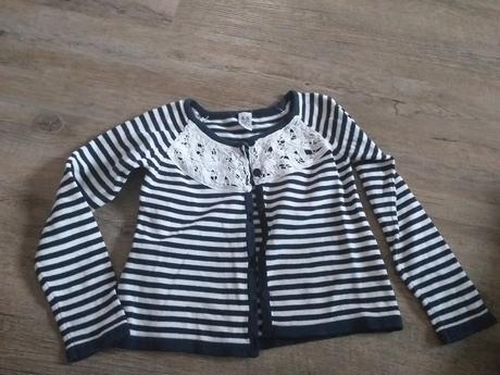 Svetříček pruhovaný s krajkou, h&m,110