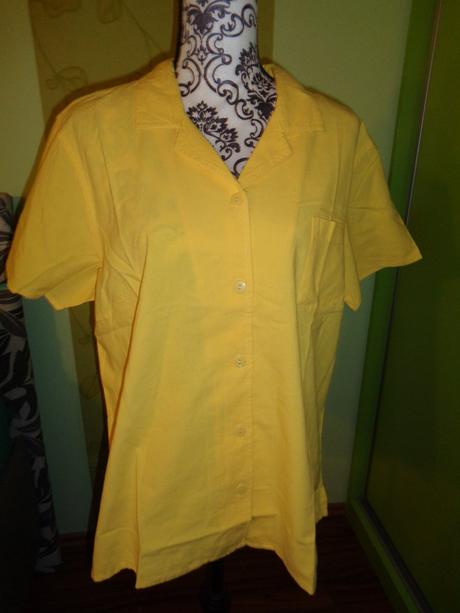 Žlutá bavlněná propínací košile, xl