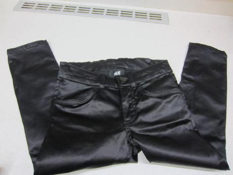 Luxusní lesklé černé kalhoty, , h&m,104