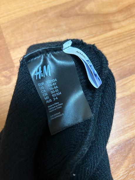 Kočičková černá čepice s ušima, vel. 92/104, h&m,92