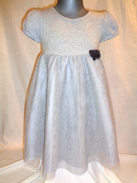 Luxusní šedostříbrné šaty 122/128, h&m,122 / 128