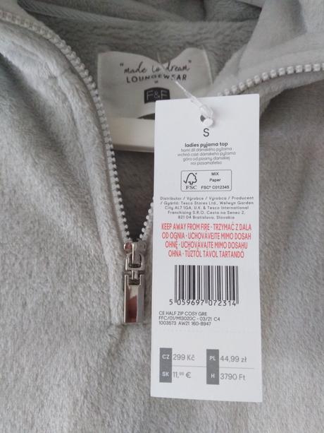 Nová chlupatá mikina s/m, f&f,m / s