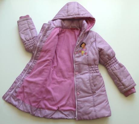 Dora obrázkový zimní kabát s kapucí vel. 128, 128