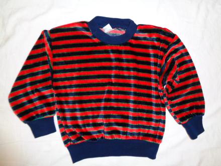 Krásná modročervená sametová mikina, adams,104