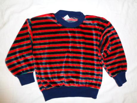 Krásná modročervená sametová mikina, adams,104