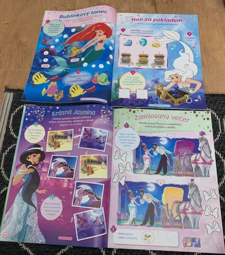 Sada 10 princezien (drobných figúrok) a časopisov,