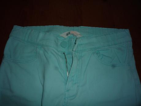 Světle tyrkysové 3/4 kalhoty h&m vel.140/146, h&m,140