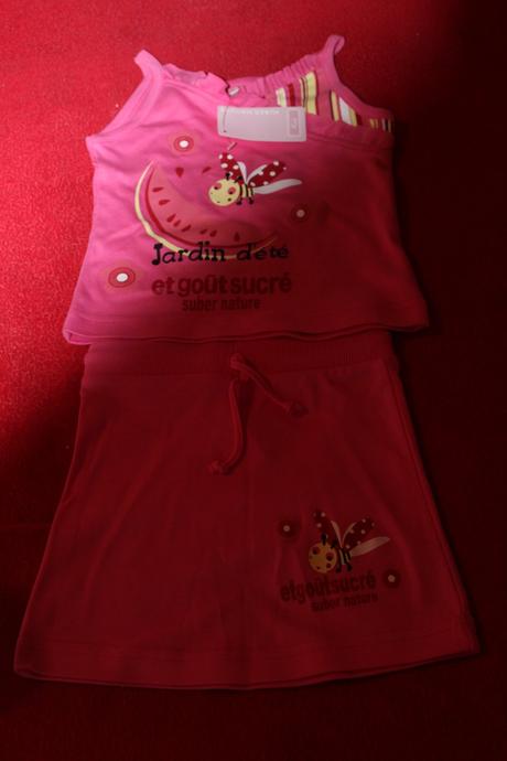 Nová letní dívčí souprava včelka tílko + sukně, 98