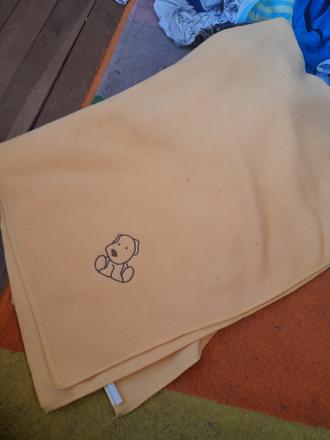 Dečka,deka s pejskem žlutá pro miminko malá, 