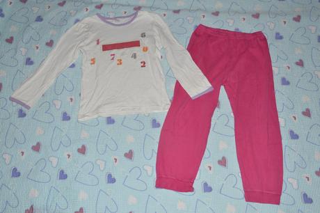 Bavlněné pyžamo pyžamko s čísly, lesklé efekty, 116