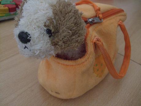 Plyšový psík v taške - cca 19 cm, 