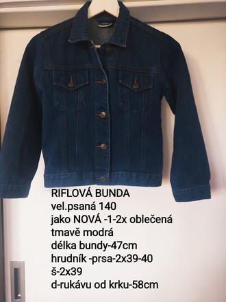 Riflová bunda- vel.134-140, 134