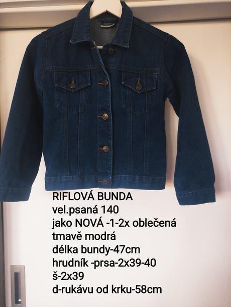 Riflová bunda- vel.134-140, 134