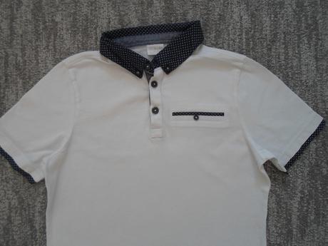 Bílé tričko triko s límečkem polo, f&f,146
