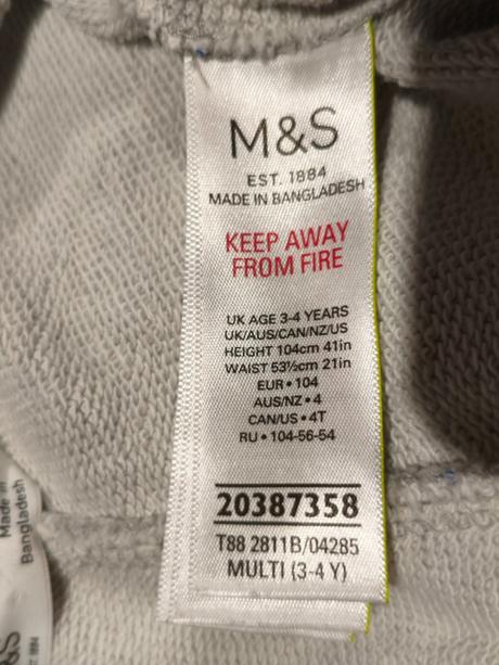 Tepláky chlapecké dino, marks & spencer,104