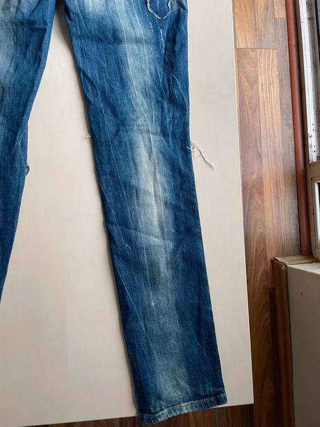 Děrované džíny, vel 38/m cca s/m, vintage bsk deni, 38