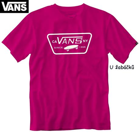 Malinové tričko vans bílé logo vel. l, l