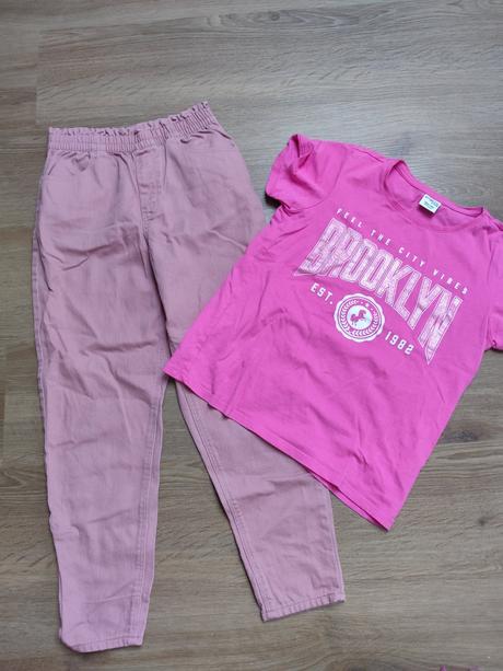 Kalhoty a tričko hm vel. 140, h&m,140