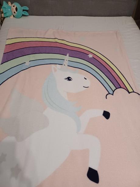 Plyšová deka s jednorožcem, šířka (cm): 110,délka (cm): 160