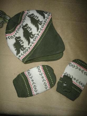 Slabší dvouvrstvá čepička next, vel. 2-3 +rukavice, next,98