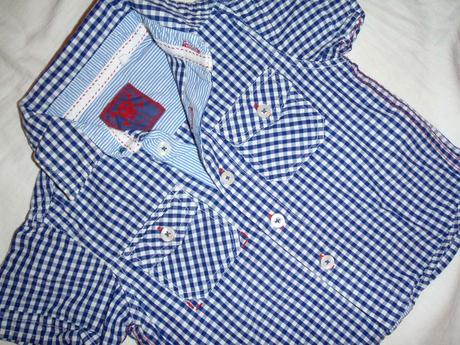 Luxusní modrobílá kostičkovaná košile, tu,80