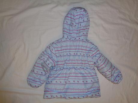 Krásná modroučká zimní bunda s vločkama, 86