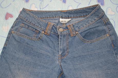 Elastické džíny, rifle, květinová výšivka, okay,164