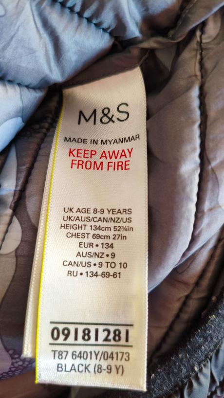 Bunda lehká prošívaná, marks & spencer,134