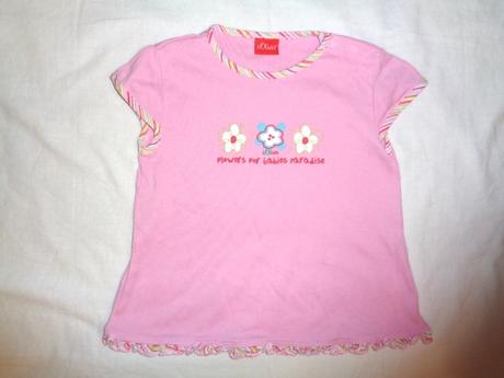 Nádherné růžové tričko s kytičkama, s.oliver,80