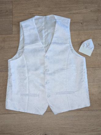 Bílá obleková vestička vel. 48, s