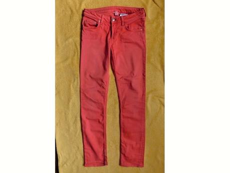 Růžové slim kalhoty džíny xs krásné růžové kalhoty, xs