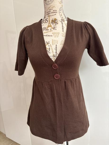 Hnědý svertrik 3 suisses s krátkým rukávem, 34/36, 34