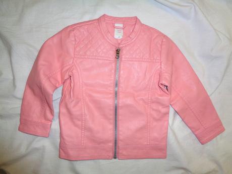 Nádherná růžová koženková bunda, baby club,92