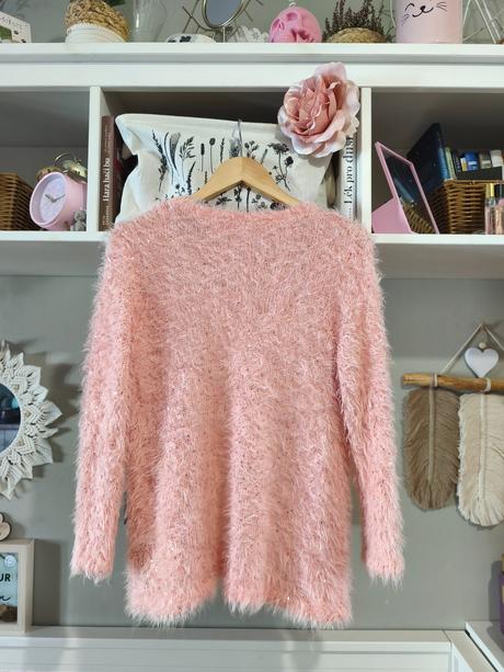 Třpytivý růžový kardigan s flitry 146-164 / xs, pepperts,146