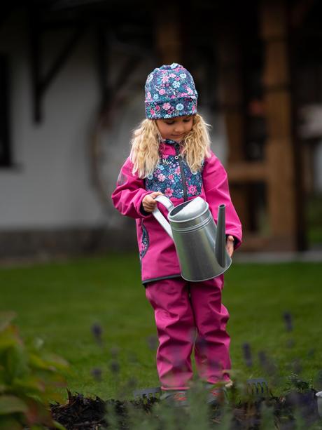 Softshellová bunda unuo kytičkovaná s fleecem, unuo,86 / 92