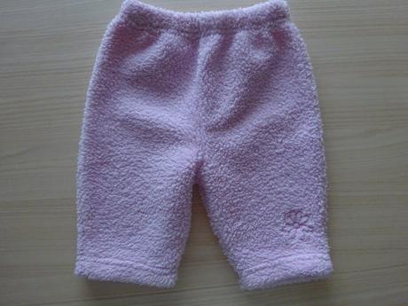 Fleesové tepláky s kytičkou, vel. 0-3m, 62