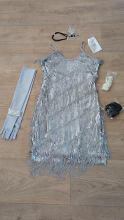 Ka267 koktejlové třásňové party šaty vel. 38, 38