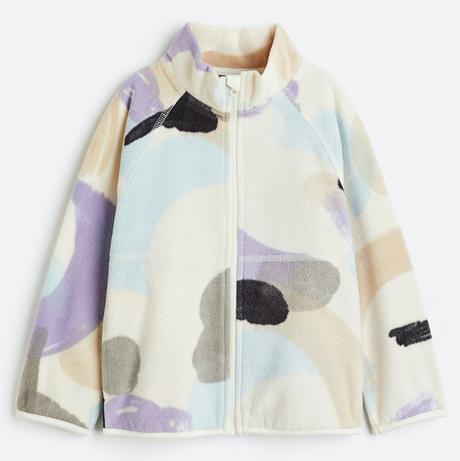 Mikina h&m s kapsami smetanová flíska vel. 122/128, h&m,122 / 128