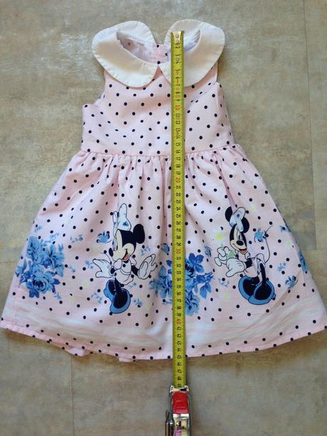Šaty minnie myška růžová modrá 9-12m,80 cm spodnič, 80