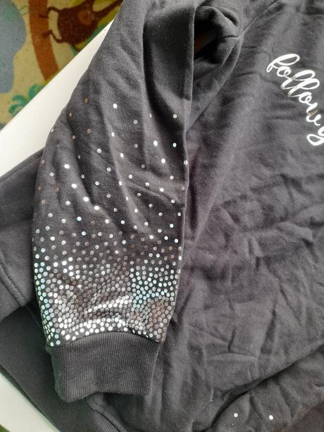 Mikina, triko černá se třpytem bpc, 140