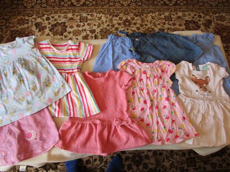 9x pěkné bavl. letní šaty, vel. 80 (9-12 měsíců), f&f,80
