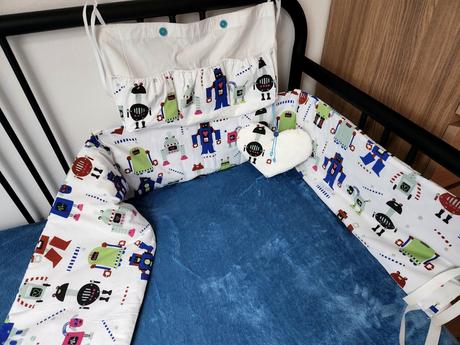 Mantinel a kapsář do dětské postýlky, šířka (cm): 30,délka (cm): 180