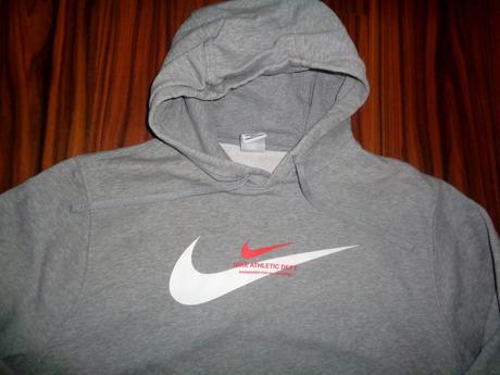 Šedá melírovaná bavlněná mikina nike, nike,l