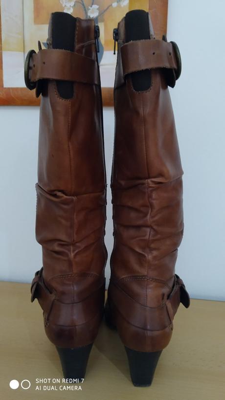 Kožené kozačky janet d., vel.36, 36