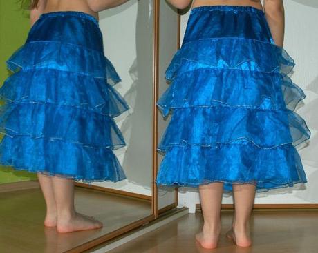 Karnevalová modrá volánková sukně,