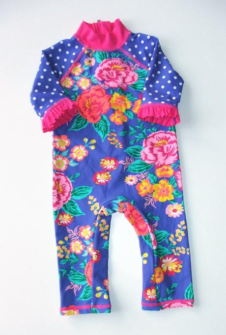 H1168 plavkový dívčí overal upf 40+, vel. 74, miniclub,74