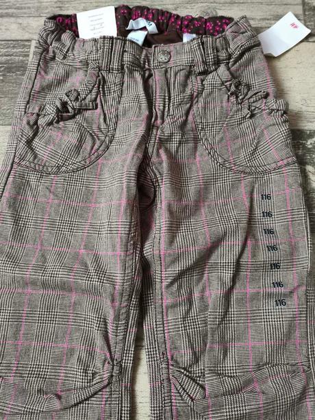 Kalhoty podšité bavlnou s regulací, h&m,116