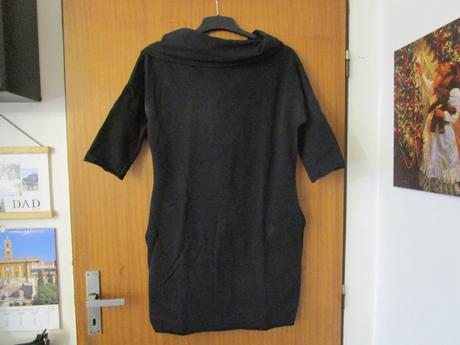 Zajímavé černé bavl. mikinové šaty s kapucí, v.s-m, s