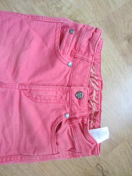 Neon růžové 3/4 riflové, džinové, h&m,104